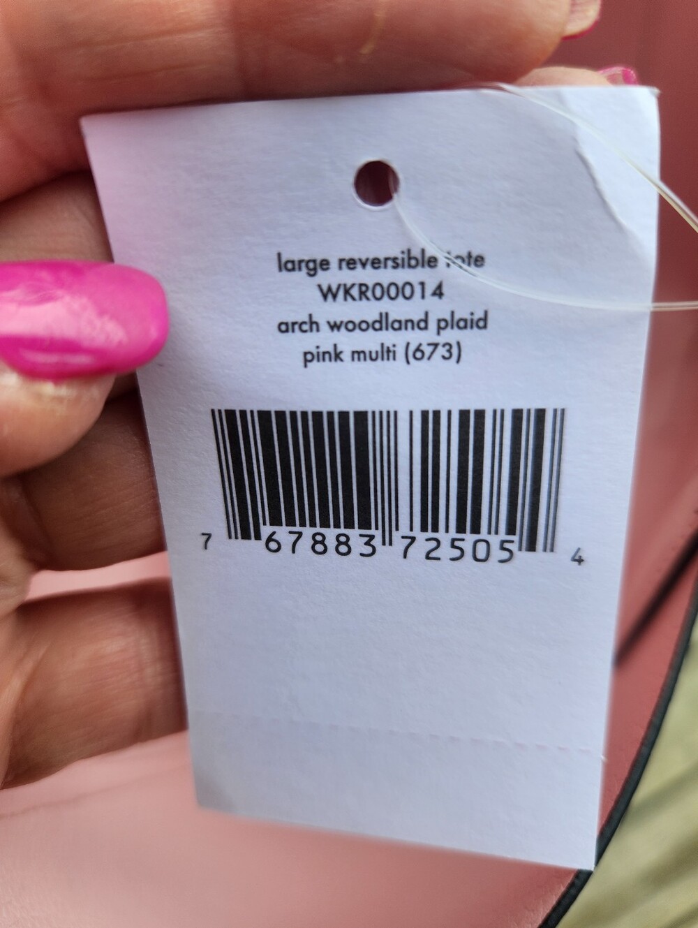 Kate Spade New York Arch Woodland Plaid Large Reversible Tote NWT - Picture 5 of 12